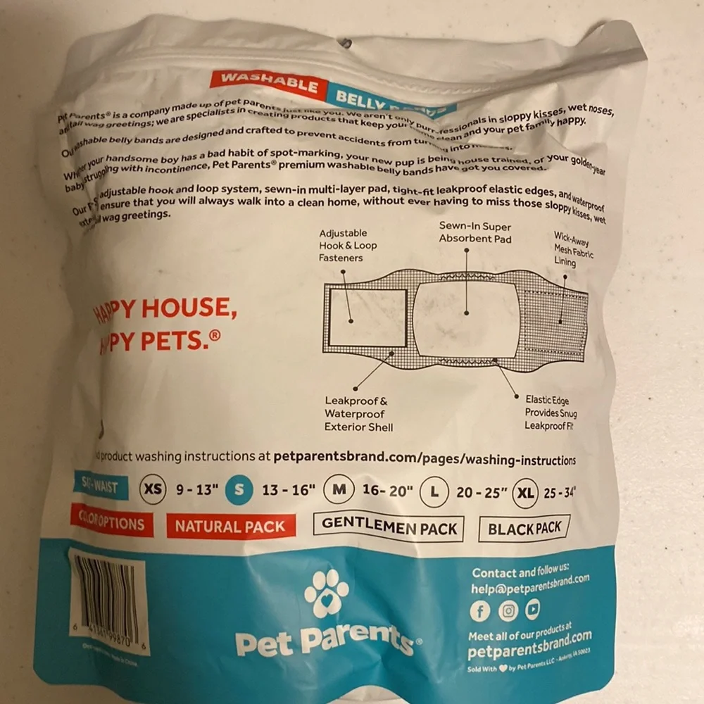 NIP BELLY BANDS for male dogs. Washable size small.
